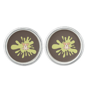 dog splash paint cufflinks