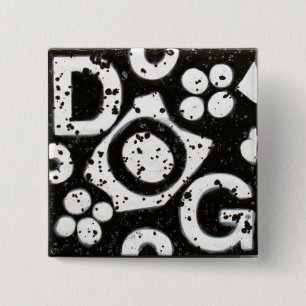Dog Square Button