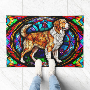 Dog Stained Glass Art Doormat