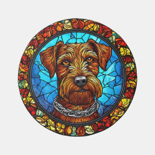 Dog Stained Glass Art Outdoor Rug