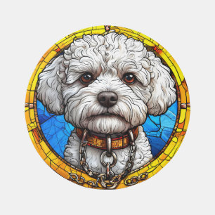 Dog Stained Glass Art Outdoor Rug