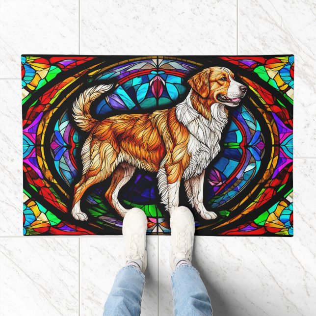 Dog Stained Glass Mosaic Pet Design 🖼️✨ Doormat (Indoor)