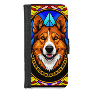 Dog Stained Glass Portrait iPhone 8/7 Wallet Case