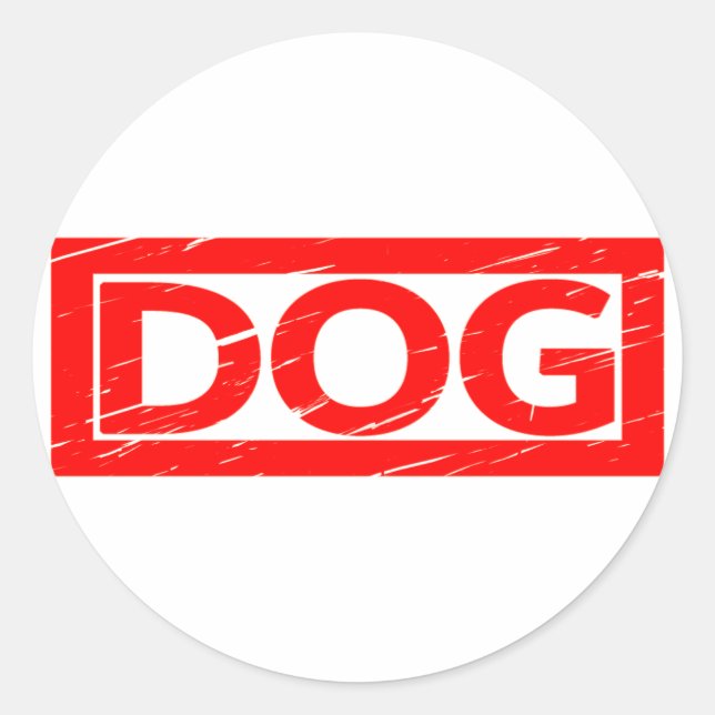 Dog Stamp Classic Round Sticker (Front)
