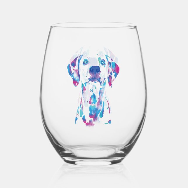 Dog Stemless Wine Glass (Front)