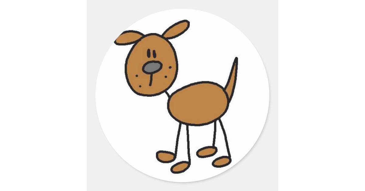 Dog Stick Figure Sticker | Zazzle.com