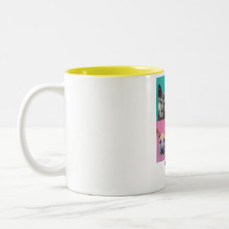 dog sticker on yellow cup