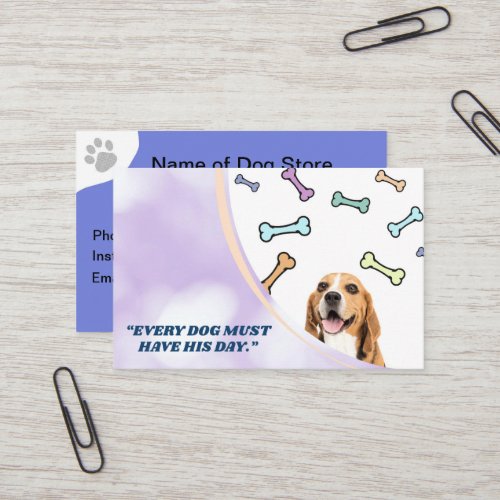 Dog Store business card _ purple business card