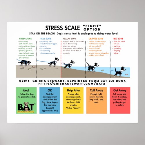 Dog Stress Scale _ Scare Away _ Beach Analogy Poster