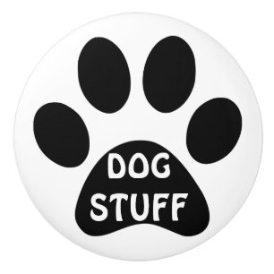 Dog Stuff pawprint Drawer or Pet Cupboard Ceramic Knob