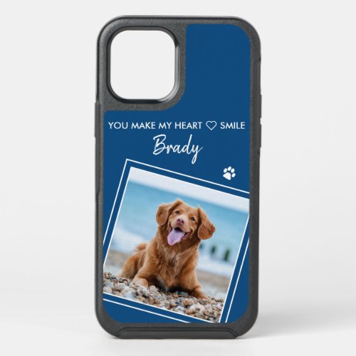 Dog Stylish Modern Blue Photo OtterBox Symmetry iPhone 12 Pro Case