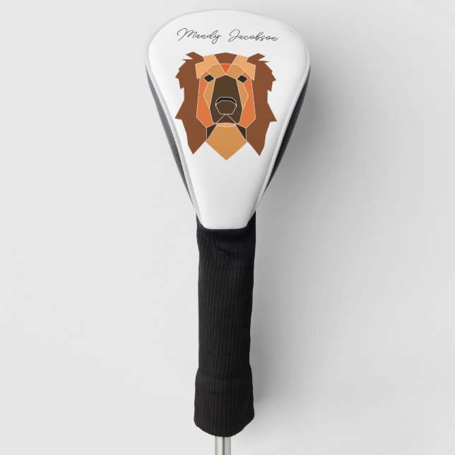 Dog stylized personalizable  golf head cover (Front)
