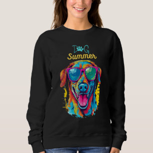 Dog Summer Party Labrador With Sunglasses Sweatshirt