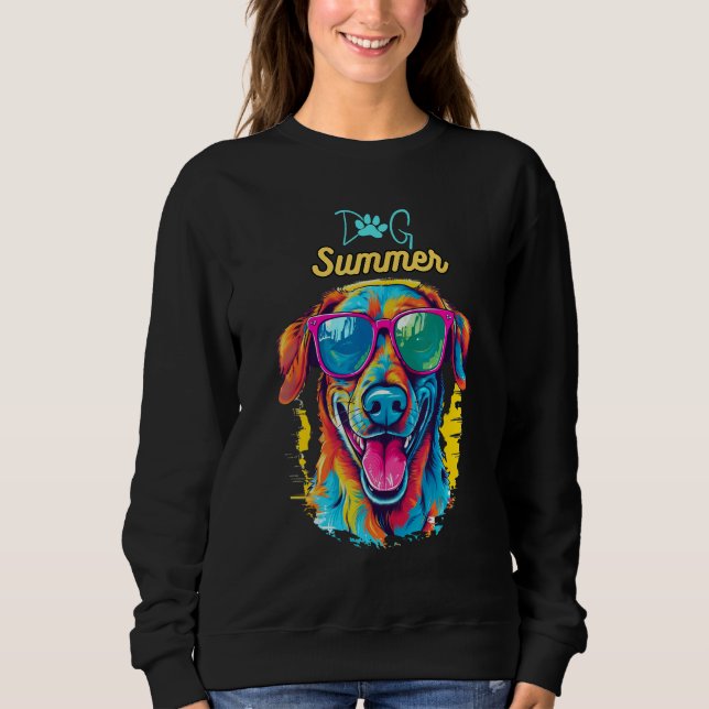 Dog Summer Party Labrador With Sunglasses Sweatshirt (Front)