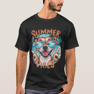 Dog Summer Vibes with Ocean Vacation Feel T-Shirt