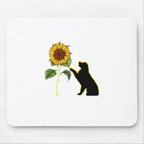Dog Sunflower  Mouse Pad
