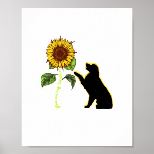 Dog Sunflower  Poster