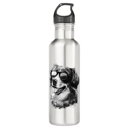 Dog Sunglasses Animal Cool Funny basset hound dog Stainless Steel Water Bottle