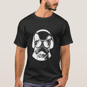 Dog sunglasses headphones party dog love dog T-Shirt