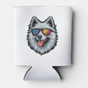Dog Sunglasses Mountain Sunset Reflection Can Cooler