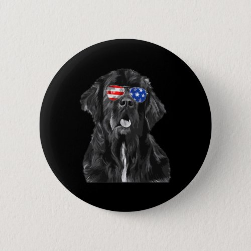 Dog Sungles Flag American 4th Of July Funny  Button