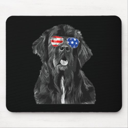 Dog Sungles Flag American 4th Of July Funny  Mouse Pad