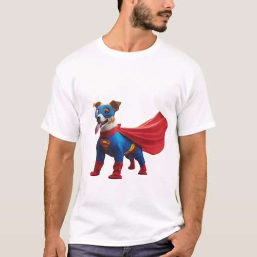 Dog Superhero Saving The World T_Shirt