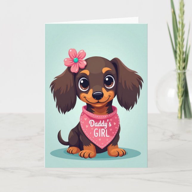 Dog Sweet Fathers Day Heart Card (Front)