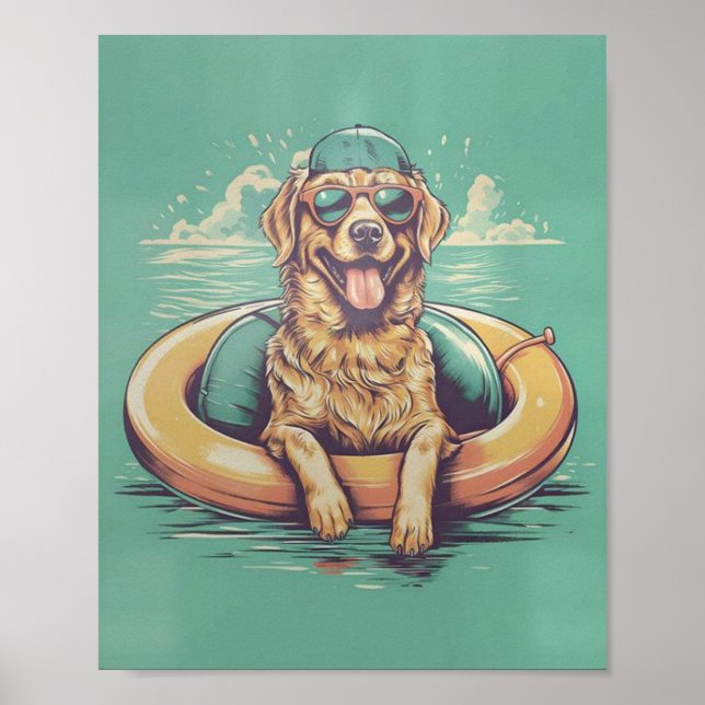 Dog Swimming ,Funny Dog .Dog ,Dogs Poster (Front)