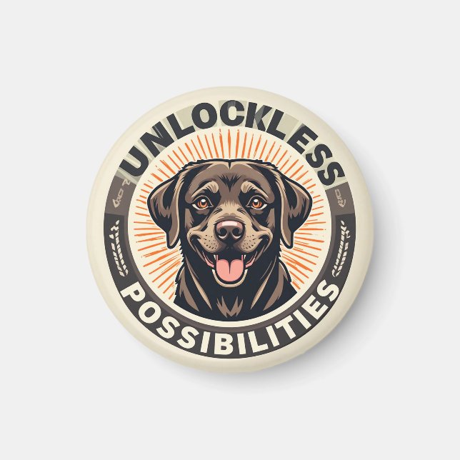 Dog Symbolizing Optimism and Endless Possibilities Magnet (Front)