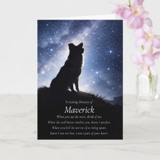 Dog Sympathy Border Collie Custom Name Card