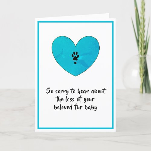 Dog sympathy card by dalDesignNZ