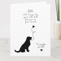 Dog Sympathy Card, custom name. Pet Loss 