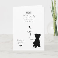 Dog Sympathy Card, custom name. Pet Loss 