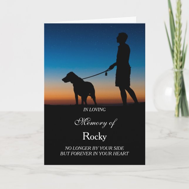 Dog Sympathy Card custom name with photo (Front)