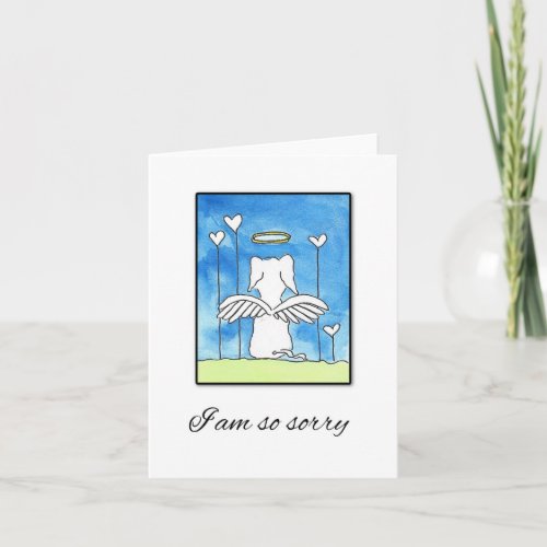 Dog Sympathy Card Dog Angel with Wings Card