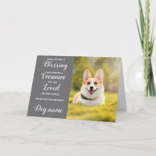 Dog Sympathy Card for Loss Memorial with photo