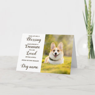 Dog Sympathy Card for Loss Memorial with photo