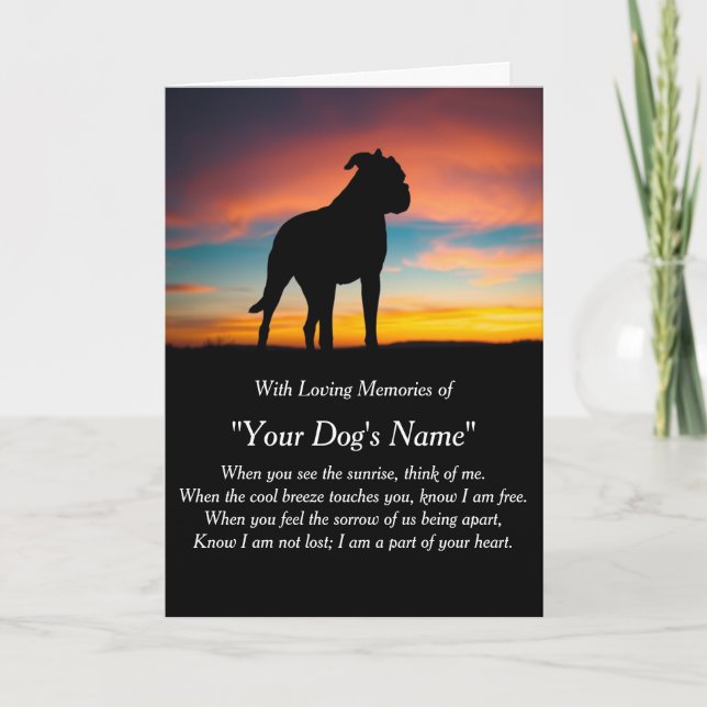 Dog Sympathy Card for Loss Memorial with photo (Front)