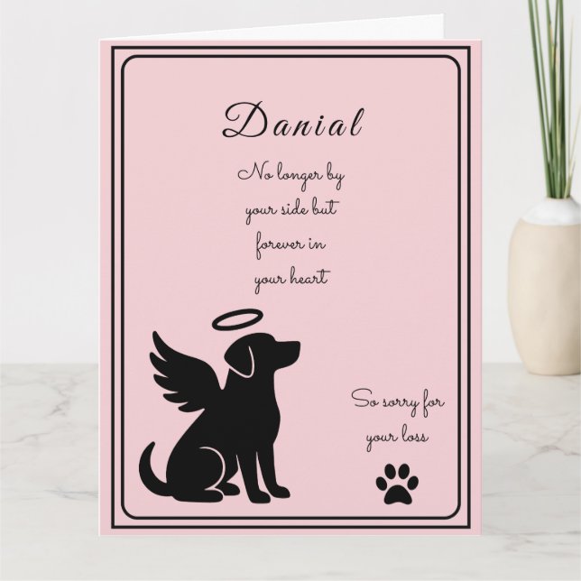 Dog Sympathy Card for Loss Personalized Memorial (Front)