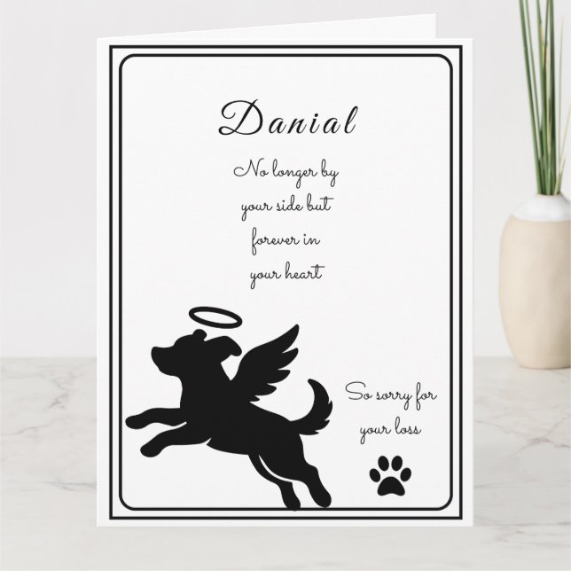 Dog Sympathy Card for Loss Personalized Memorial (Front)