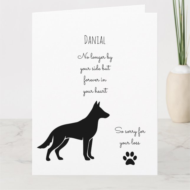 Dog Sympathy Card for Loss Personalized Memorial (Front)