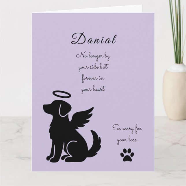 Dog Sympathy Card for Loss Personalized Memorial (Front)