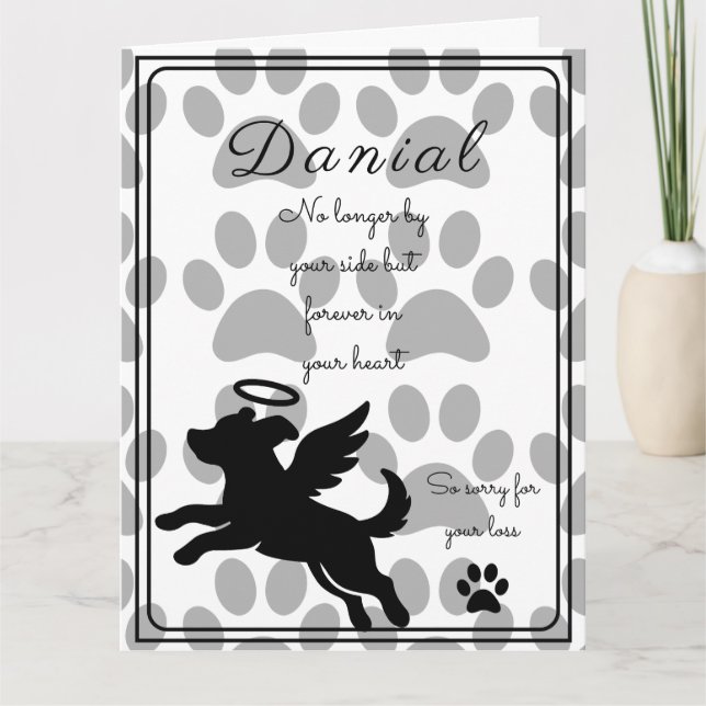 Dog Sympathy Card for Loss Personalized Memorial (Front)