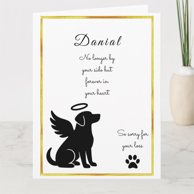 Dog Sympathy Card for Loss Personalized Memorial (Front)