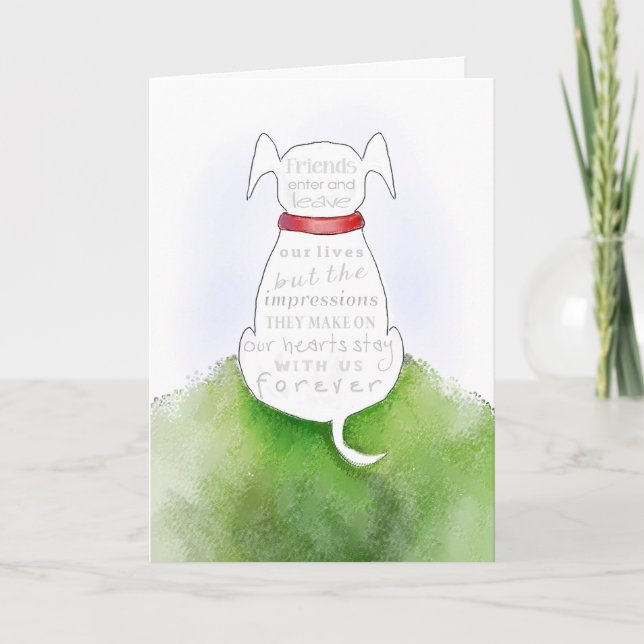 Dog Sympathy Card - Impressions on our Hearts (Front)