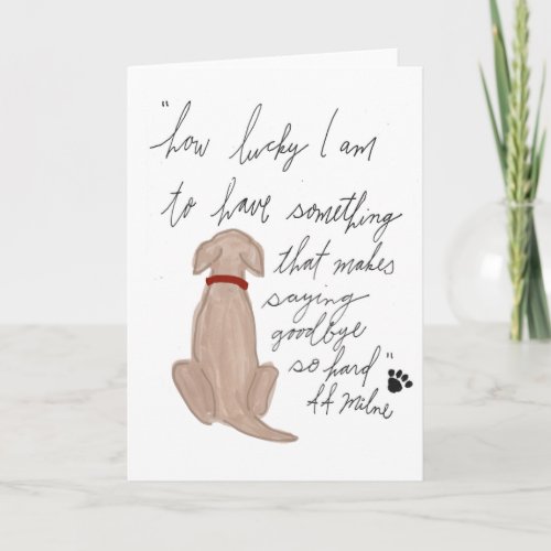 Dog sympathy card Pet loss Card