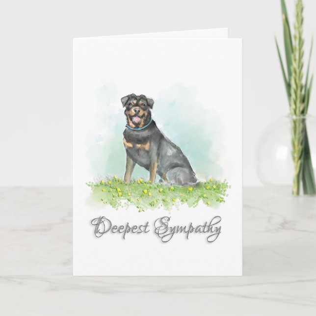 Dog Sympathy Card - Rottweiler Dog Sympathy (Front)