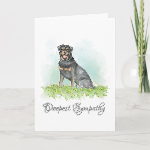 Dog Sympathy Card _ Rottweiler Dog Sympathy