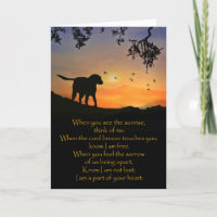 Dog Sympathy Card, Spiritual Poem